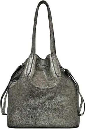 Jimmy Choo London Tweedehands leren schoudertassen - Dames - Vintage Schoudertas - Grijs - ONE Size - Leer - Vintage