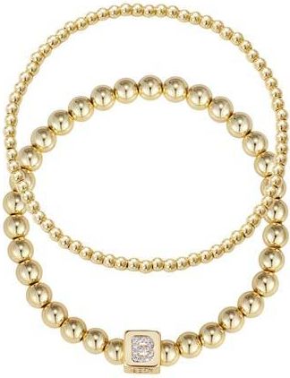 Adornia Set of 2 Gold Plated Stretch Bracelets in Gold-B at Nordstrom Rack