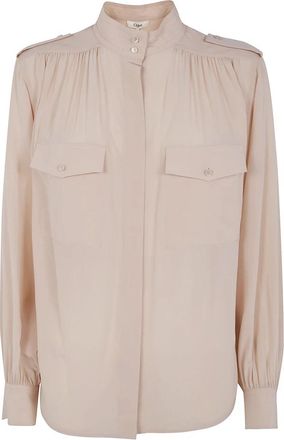 Chlo&eacute; Pokets Classic Turtle Neck Shirt - Dames - Overhemden - Roze - L - Overhemden