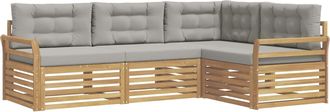 vidaXL Conjunto De Sof&aacute;s De Exterior 4 Uds. Blanco Y Gris Claro Vidaxl