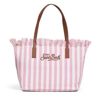 MC2 Saint Barth Tassen, Dames, Roze, ONE Size, Katoen, City Bag Mid Fringe