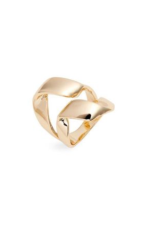 Open Edit Sculpted Ribbon Ring in Gold at Nordstrom, Size 7