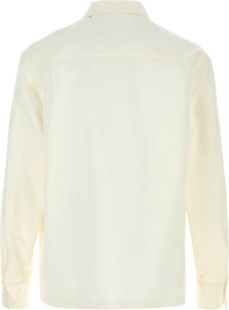 Jil Sander Mens Poplin Shirt White Cotton Silk