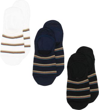 Paul Smith Set di 3 paia di calzini a righe - Bianco