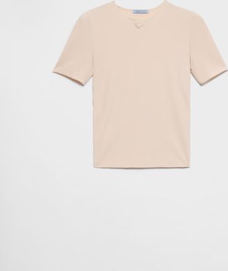 Prada Short-sleeved stretch fabric T-shirt