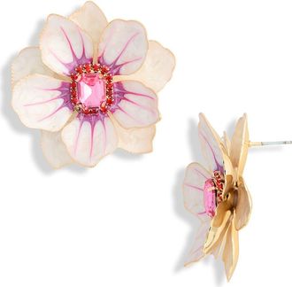 Natasha Flower Stud Earrings in White/Fuchsia at Nordstrom Rack