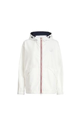 Brunello Cucinelli Hooded outerwear jacket with logo in White at Nordstrom, Size 38 It