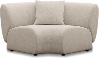 Castlery Auburn Curve Corner Sofa Customized, Performance Classic Twill Light Grey, Spill Resistant, Modular for Sofas by Castlery