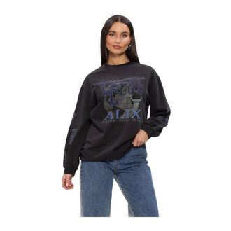 ALIX The Label Alix The Label - Knitted Label Club Longsleeve T-Shirt - Dames - Sweatshirts & Hoodies - Zwart - Maat: XS