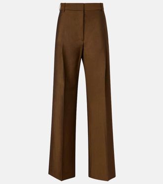 R&oacute;he High-rise wool and mohair wide-leg pants