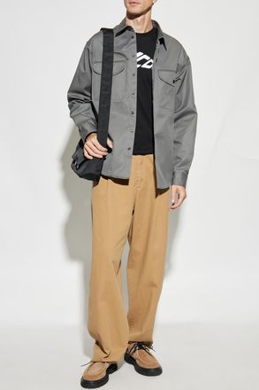 Dsquared2 Shirt With Embroidered Logo, Mens, Grey