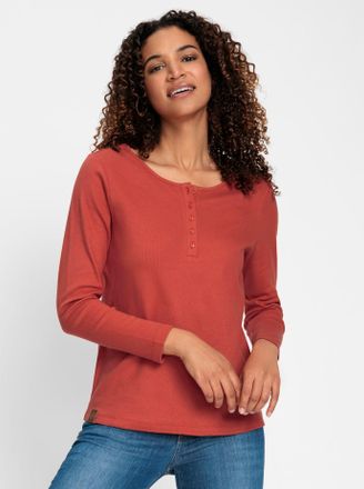 Casual Looks T-Shirt CASUAL LOOKS Rundhals-Shirt, Damen, Gr. 36, orange (terra), 95% Baumwolle, 5% Elasthan, unifarben, Rundhals, Shirts T-Shirt