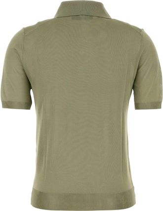 Fendi Womens Sage Green Stretch Viscose Blend Polo Shirt Giada-26