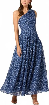 Shoshanna Danielle Maxi Dress In Indigo Ivory Navy