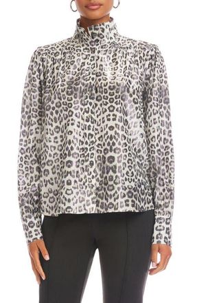Fifteen Twenty Chloe Metallic Leopard Print Button-Up Shirt at Nordstrom, Size X-Small