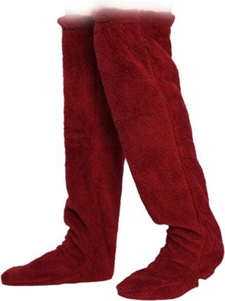 Generic Goose Down Knee Socks for Christmas, Extra Long Warm Plush Thigh High Socks, Winter Over-Knee Stockings for Women (UK, Alpha, One Size, Regular, Regul