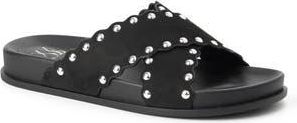 New York & Company Barnett Stud Crisscross Slide Sandal in Black at Nordstrom Rack, Size 6.5
