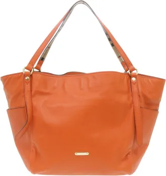 Burberry Orange Leather Tote Bag (Pre-Owned)