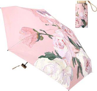 Generic Manual Sun Umbrella - Modern Summer Umbrella with Floral Design, Anti-UV Fabric and Lightweight Structure | Compact Umbrella for Sun Protection, Ideal
