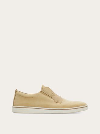 Ferragamo Men Slip on sneaker Beige Size 10.5