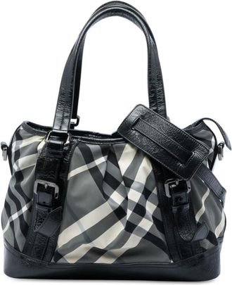 Burberry Pre-owned Burberry Medium Beat Check Nylon Lowry Satchel Ladies IOEI87BQAFXYLJGM