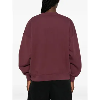 Anine Bing Logo-Embroidered Cotton Sweatshirt - Red