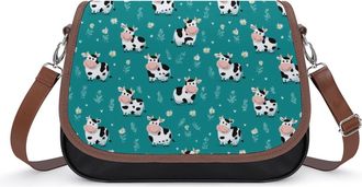 Generic Cute Cartoon Cow Small Womens Crossbody Bags Shoulder Handbag with Adjustable Strap for Travel