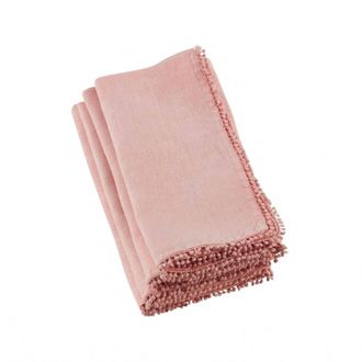 Saro Dolly Napkin Set In Blush