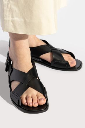 Tod's Leather Sandals, Womens, Black