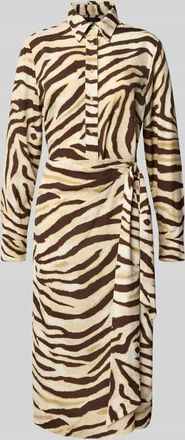 Lauren Ralph Lauren Midikleid mit Allover-Animal-Print Modell Jaybin in Mittelbraun Mel, Größe 34