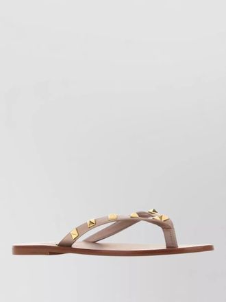 Valentino Garavani leather rockstud thong flat sandals