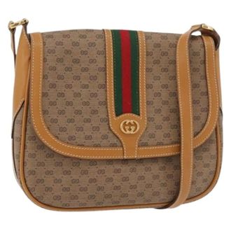 Gucci Pre-owned Cross Body Bags, female, Beige, Size: ONE SIZE Pre-owned Micro Small GG Shoulder Bag