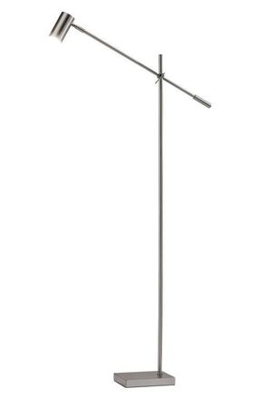 Adesso Collette LED Floor Lamp in Brushed Steel at Nordstrom