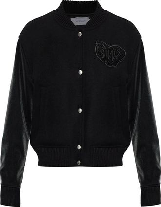 Off-white Ge&iuml;soleerde Bomberjack - Dames - Bomber jackets - Zwart - XS - Leer - Jassen