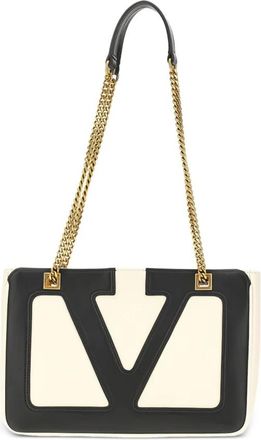 Valentino Garavani Zwarte VLogo Signature Leren Tas - Dames - Schoudertassen - Zwart - ONE Size - Leer - Tassen