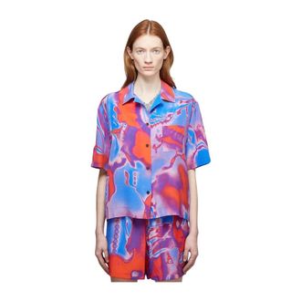Alexander McQueen Alexander McQueen, Shirts, female, Multicolor, Size: S Rave Silk Shirt with Fantasma Style