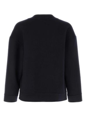 Loewe Mens Dark Blue Wool Blend Cardigan Navygrey Exterior: Cashmere Maglie