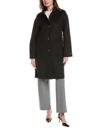 Elie Tahari Sydney Long Wool-Blend Coat