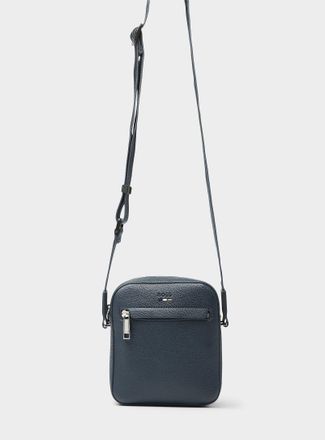 BOSS Mens Pebbled faux leather shoulder bag