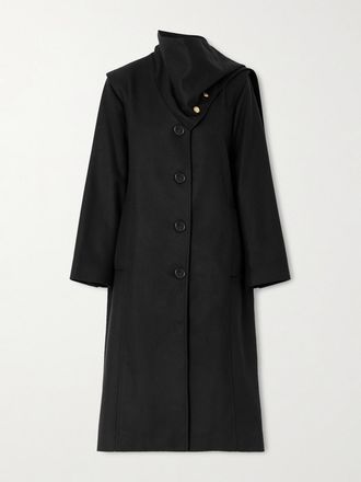 Maison Mayle Cappotto In Misto Lana Con Sciarpina Isadore - Nero