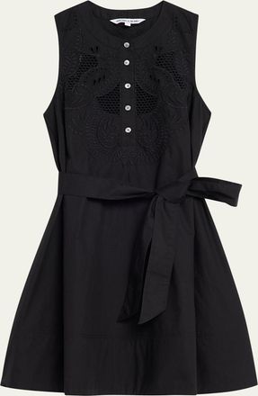 Veronica Beard Haleem Eyelet Poplin Mini Dress