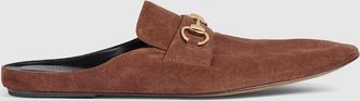 Gucci Mens Ragazzo Slipper, Brown, Suede