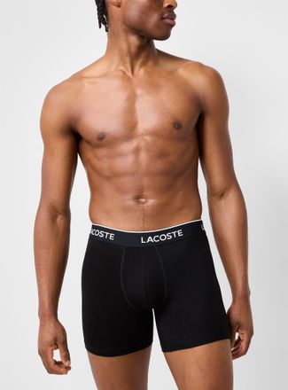 Lacoste Mens 5 black-waist coloured boxer brief Cotton Stretch