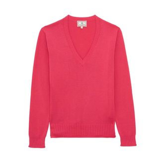 Ines De La Fressange Long Sleeve Tops - Dames - V-hals truien - Roze - S - Truien & Vesten