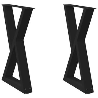 Berkfield Home Dining Table Legs 2 pcs Black 50x(72-73.3) cm Steel
