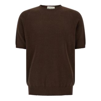Maryya Crew Neck Cotton Jumper - male - MARYYA - Round-neck Knitwear - Brown - 2XL - Knitwear