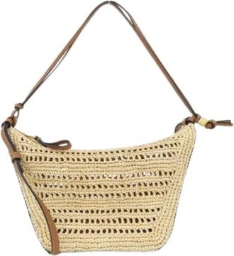 Loewe Pre-owned Raffia Shoulder Bag - Dames - Vintage Schoudertas - Beige - ONE Size - Leer - Vintage