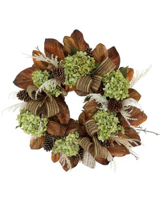 Creative Displays Inc. 26In Traditional Fall Wreath With Hydrangeas, Pampas & Bows