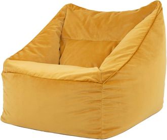 Icon Brand Puf sillón de terciopelo amarillo ocre