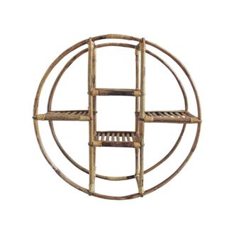 Decoclico Estanter&iacute;a de pared redonda rat&aacute;n marr&oacute;n claro